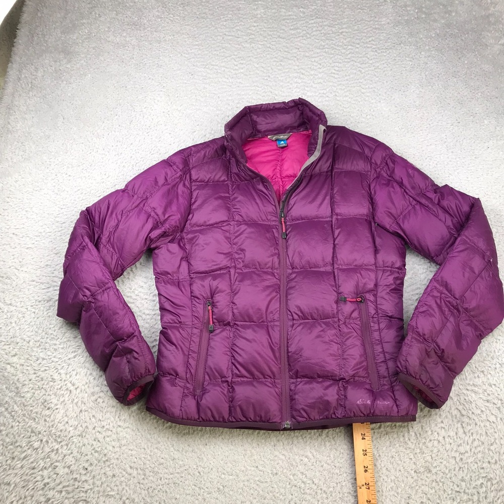 Eddie Bauer First Ascent Down Insulated Jacket Womens M Purple Goose Quilted